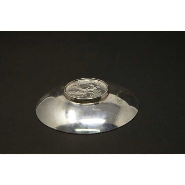 Mid-Century Modern Mid 20th Century Sterling Silver Romania Coin Dish For Sale - Image 3 of 12
