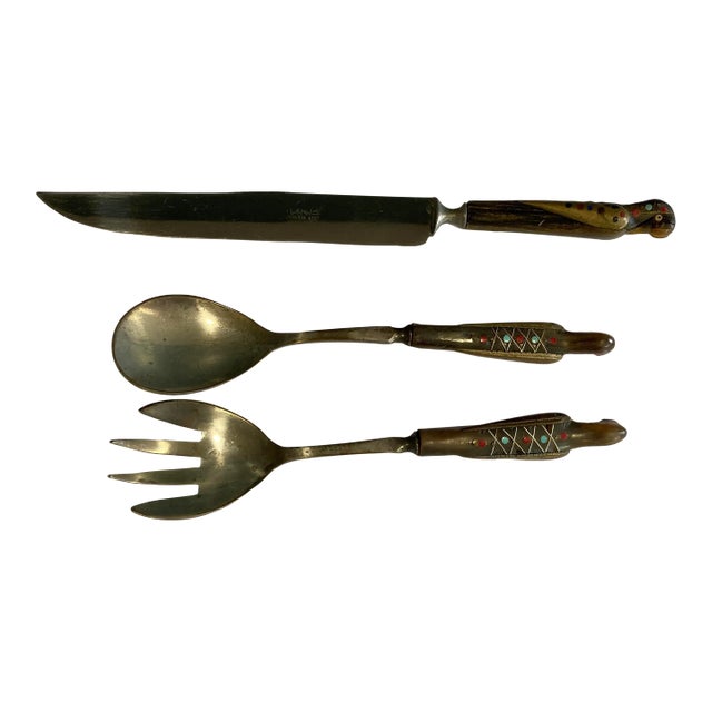 Vintage Parrot Knife, Spoon, & Fork Set- 3 Pieces For Sale