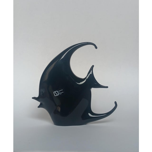 Black Murano Glass Fish Figure by Vincenzo Nason, 1970s, in Very Good conditions. Designed 1970 to 1979 This piece has an...