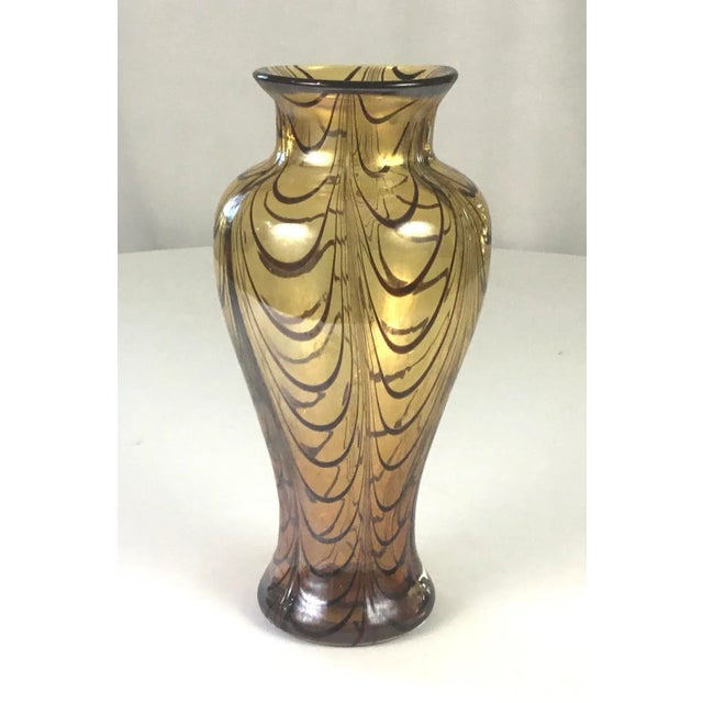 Art Nouveau 1970s Studio Hand Blown Vase For Sale - Image 3 of 9