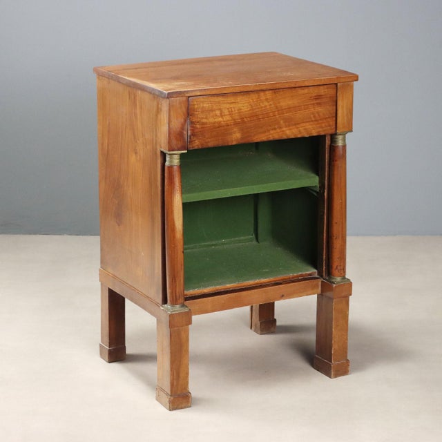 Empire Walnut Bedside Table For Sale - Image 9 of 9