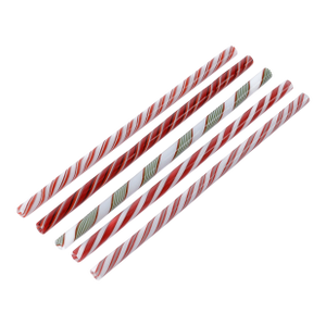 Reusable Holiday Glass Straws, Assorted Set of 5