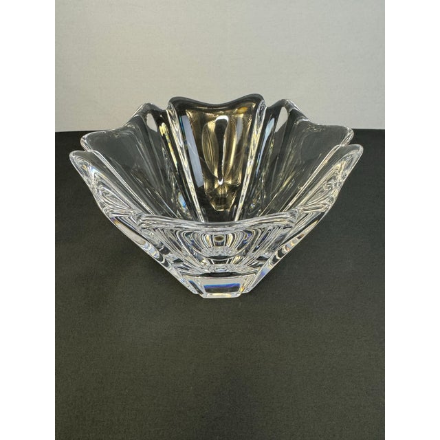 Orrefors Orrefors Orion Crystal Tulip Bowl 5.5” Lars Hellsten 1987 Swedish Art Glass Retired For Sale - Image 4 of 9