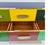 Green Mid-Century Modern Italian Multi-Color Six-Drawer Chest / Cabinet on Brass Legs For Sale - Image 8 of 10