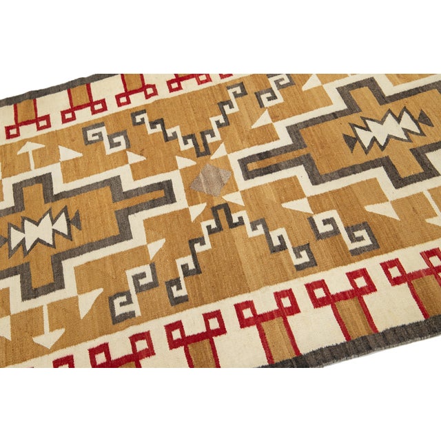 4 X7 Vintage Navajo Native American Indian Tribal Wool Rug For Sale In New York - Image 6 of 10