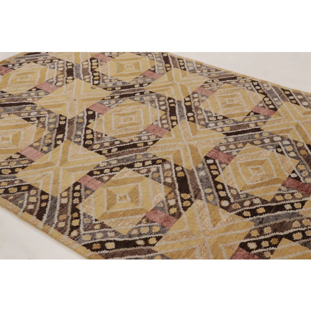 Mid-Century Modern Contemporary Scandinavian Style Geometric Wool Rug by Rug & Kilim, India For Sale - Image 3 of 10