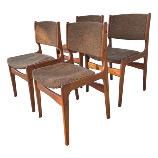 Set of 4 Vintage MCM Sculptural Teak Dining Chairs For Sale