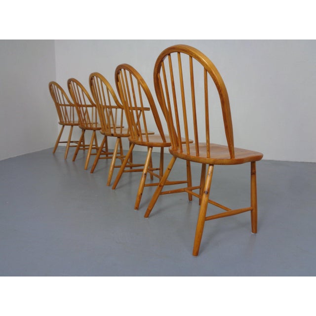 Danish Pine Chairs an Armchairs by Erik Ole Jørgensen for Tarm Stole Møbelfabrik, 1960s, Set of 5 For Sale - Image 6 of 18
