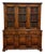 Antique English Large Bookcase Cupboard Cabinet Triple Door Glass Oak C. 1930s For Sale