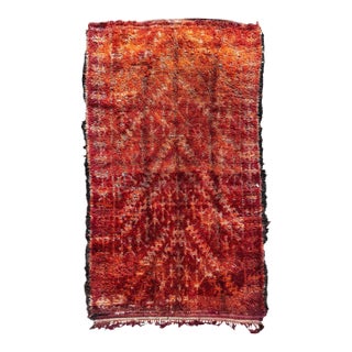Vintage Moroccan M’Guild Rug 185x330 Cm Handmade Berber Wool Rug Large Red Area Carpet Authentic Atlas For Sale