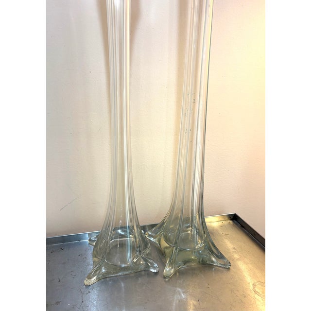 1960s Giant Murano-Style Glass Vases Set of Two For Sale - Image 5 of 6