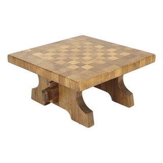 Mid-Century Brutalist Coffee Table in Oak, 1960s For Sale