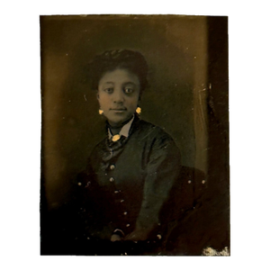 Nineteenth-Century Hand-Painted Tintype Portrait of a Gentlewoman of African Descent