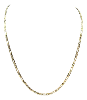 Italian Figaro Chain in 14kt Yellow Gold - 18", 2.4mm, 3.6g, Spring Ring Clasp