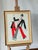 Rare Old framed drawing with gouache probably representing a theater costume project and inspired by constructivism of the...