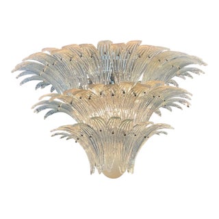 Modern Murano Glass Palm Form Chandelier in Opalescent Glass For Sale