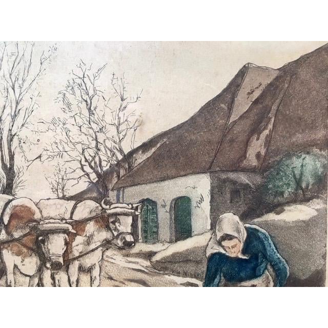 Early 20th Century Antique W. Landsman "Country Life" Hand-Colored Lithograph Print For Sale - Image 4 of 8