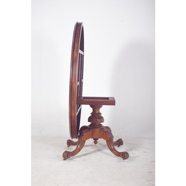 Brown Antique Oval Walnut Dining Table, 1890s For Sale - Image 8 of 13