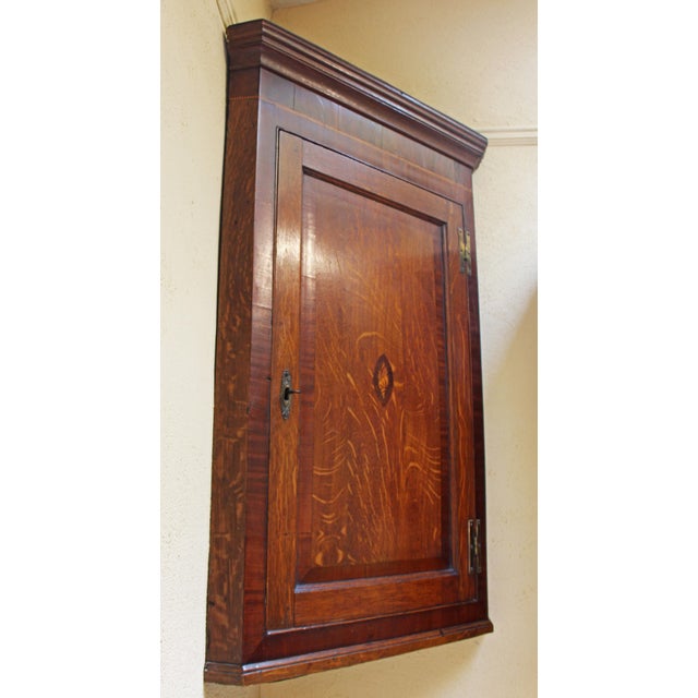 Wood Circa 1830 Georgian Hanging Corner Cabinet For Sale - Image 7 of 8