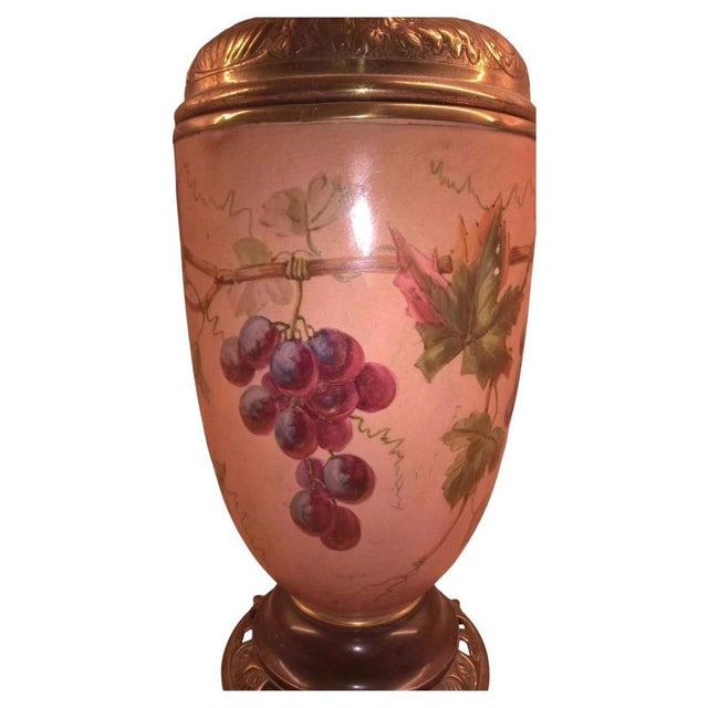 Victorian Porcelain Kerosene Lamp with Decorative Base, 1890s For Sale - Image 6 of 14