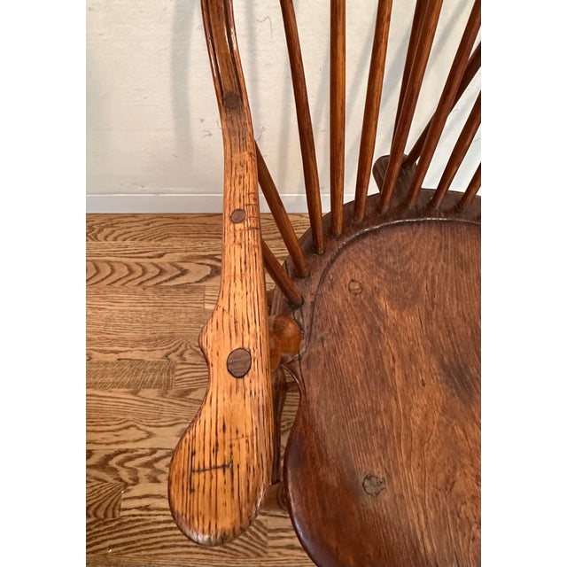 Wood Rare Antique Continuous-Arm John Sprosen Windsor Chair C. 1790 For Sale - Image 7 of 10