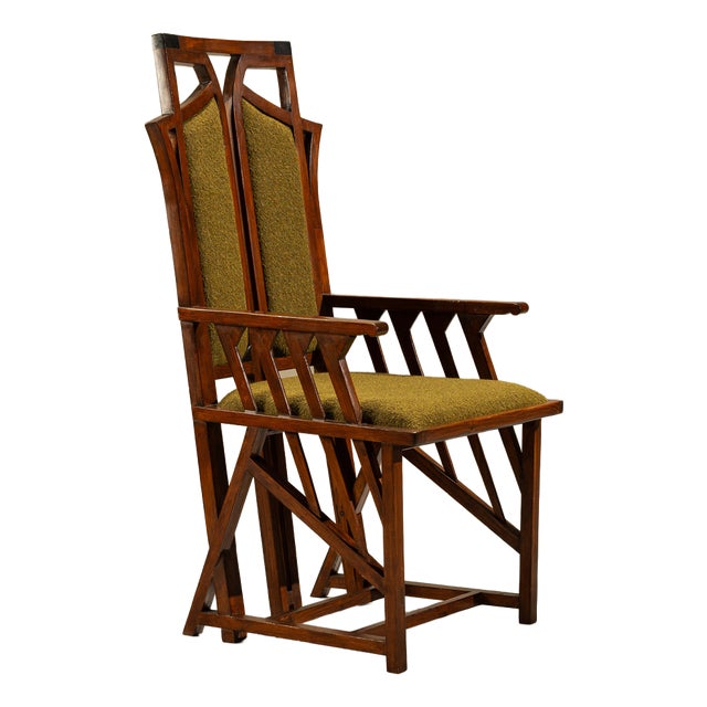 Dark Art Nouveau Armchair For Sale