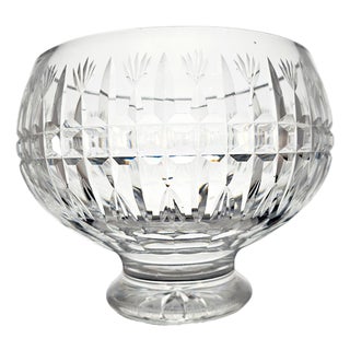 Late 20th Century Waterford Crystal Heavy Cut Footed Centerpiece Bowl For Sale