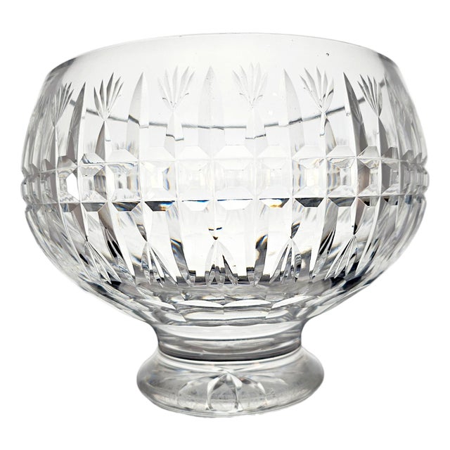 Late 20th Century Waterford Crystal Heavy Cut Footed Centerpiece Bowl For Sale