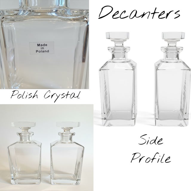 Restoration Hardware Sloane Crystal Decanter Set-Silverplate Locking Caddy-Key For Sale - Image 6 of 10