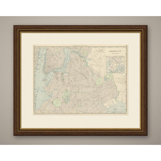 Rand McNally issued this antique map of Brooklyn in its 1899 indexed atlas as a double-page street plan on pages 58 and...