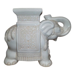Vintage 1970's Elephant Garden Stool For Sale