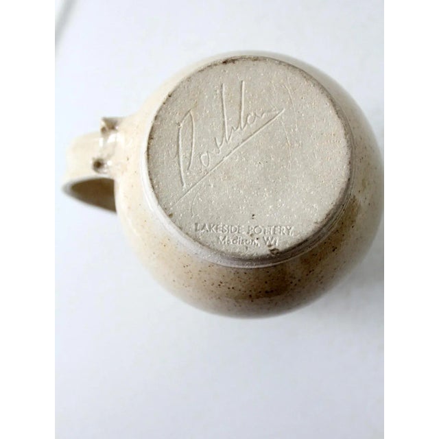 Cream Vintage Lakeside Pottery Pitcher For Sale - Image 8 of 9