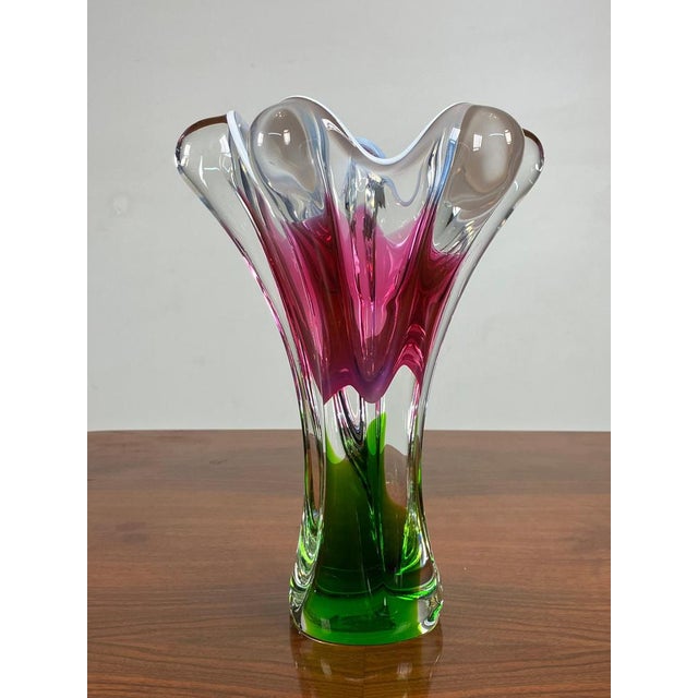 Art Glass Vase by Josef Hospodka for Chribska Glassworks, 1960s For Sale - Image 10 of 12