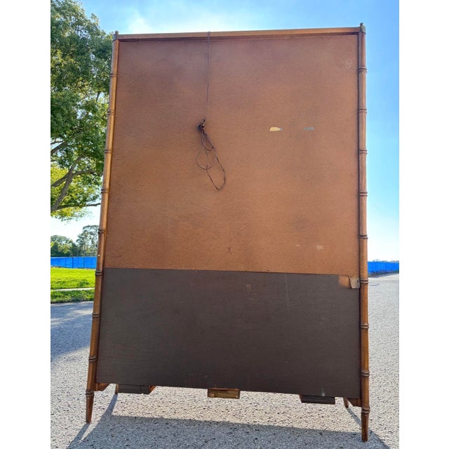 Brown Hollywood Regency Stanley Faux Bamboo Hutch For Sale - Image 8 of 10