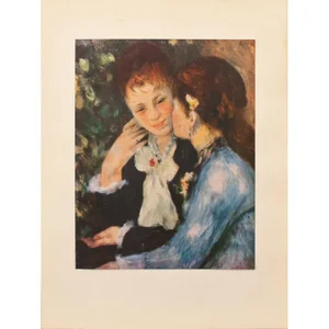 1940s After Auguste Renoir "Young Women Talking" Original Swiss Lithograph
