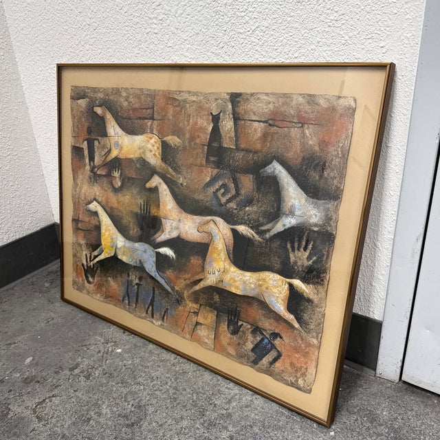 Design Plus Gallery presents a “Twilight Ponies” Original Pastel on Bark paper by Monica Stobie. Created in 1993, this...