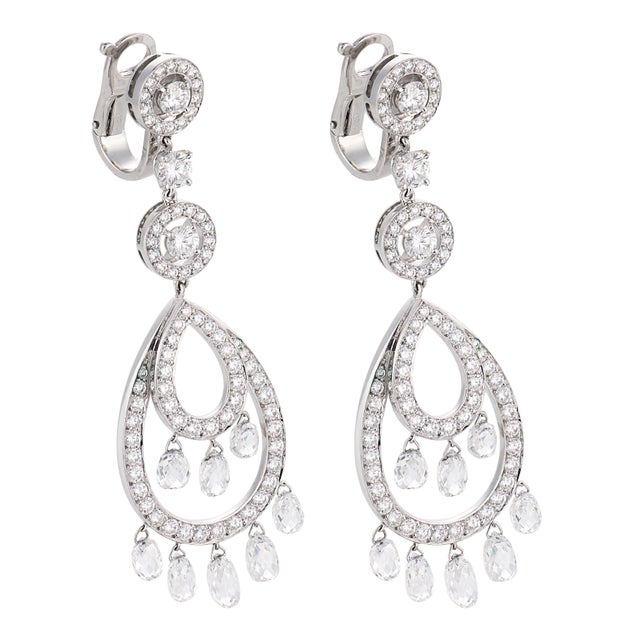Contemporary Boucheron 8.30 Carat Diamond 18k White Gold Drop Earrings, A Pair For Sale - Image 3 of 5