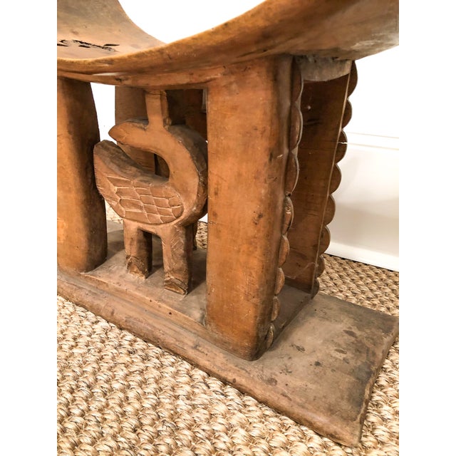 Tribal 1950s Vintage Wood Carved Ashanti Stool For Sale - Image 3 of 7