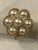 White 1950s Crown Trifari Pearl Cluster Clip on Earrings, Pair For Sale - Image 8 of 9