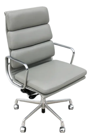 Mid-Century Modern Herman Miller Eames Soft Pad Executive Chair in Gray Leather