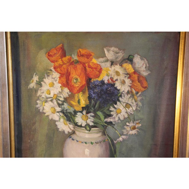 Horace Günter, Bouquet of Field Flowers in a Vase, 1900, Oil on Canvas, Framed For Sale - Image 3 of 6
