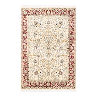 Mogul, One-of-a-Kind Hand-Knotted Area Rug - Ivory, 4' 2" x 6' 3" For Sale
