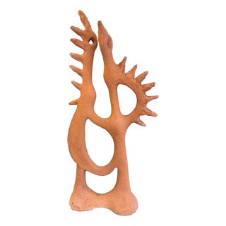 French Abstract Terracotta Birds Sculpture in the style of Picasso, 1950s For Sale