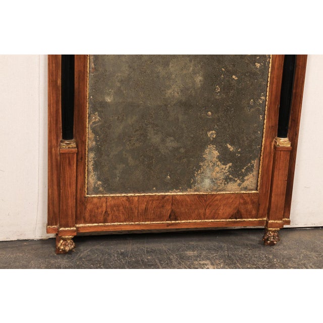Early 19th Century Early 19th Century French Heavily Antiqued Mirror W/Griffins For Sale - Image 5 of 12