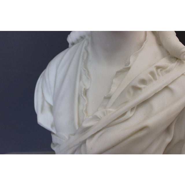 White H. F. Iselin, Bust of a Woman, 1873, Carrara Marble For Sale - Image 8 of 17