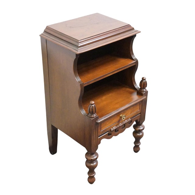 VINTAGE ANTIQUE Solid Mahogany Traditional Style 15" Open Cabinet Nightstand 28.5" High 15.25" Wide 14.5" Deep We...