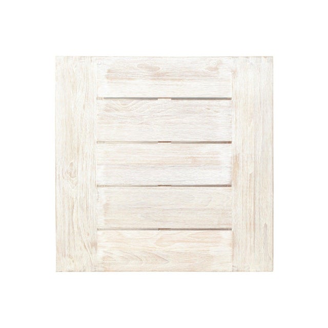 White Imperial Grove Outdoor Solid Teak Wood, Natural Look End Table For Sale - Image 8 of 9