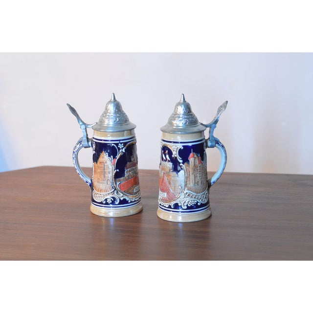 Glazed Stoneware Beer Mugs, 1930s, Set of 2 For Sale - Image 3 of 12