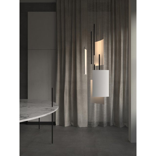 Gray Modern Ceiling Pendant Led Panel Lamp - Brush Strokes - Medium For Sale - Image 8 of 12