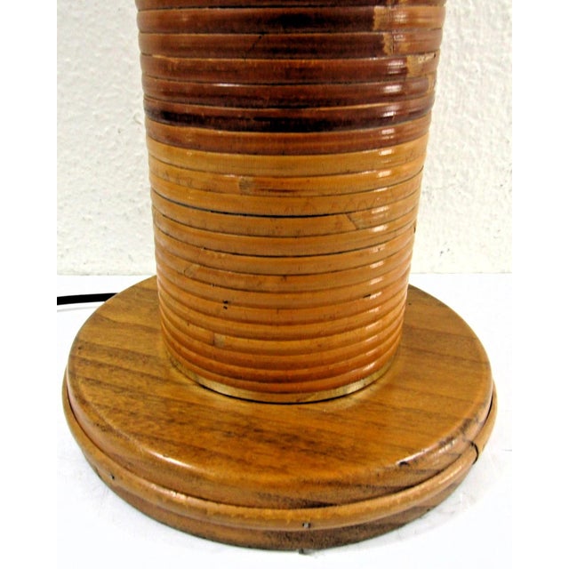 1960s Vintage Pencil Reed and Brass Table Lamp in the Style of Gabriella Crespi, 1960s For Sale - Image 5 of 12